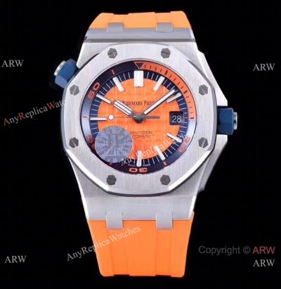 V8 1:1 Best Audemars Piguet Diver's Watch Orange Rubber Strap